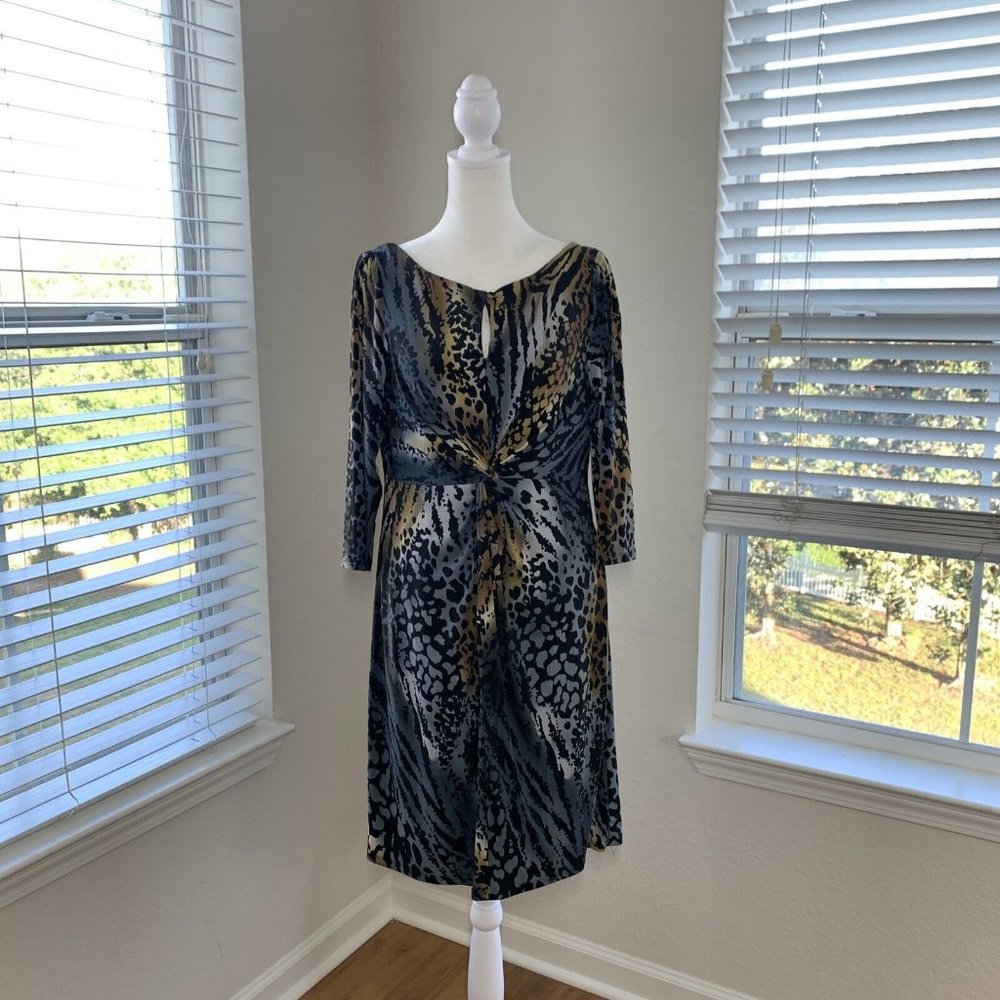 Evan-Picone Petite Animal Print Dress Women's Size 14P Career Church